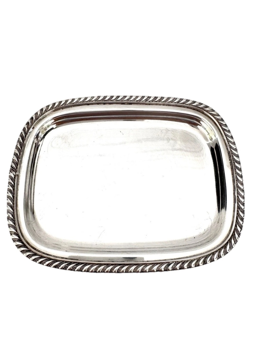 Silver-Tone Decorative Rope Edge Tray Classic Home Accent